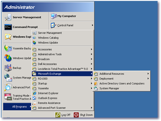 Exchange 2003 System Manager Vista