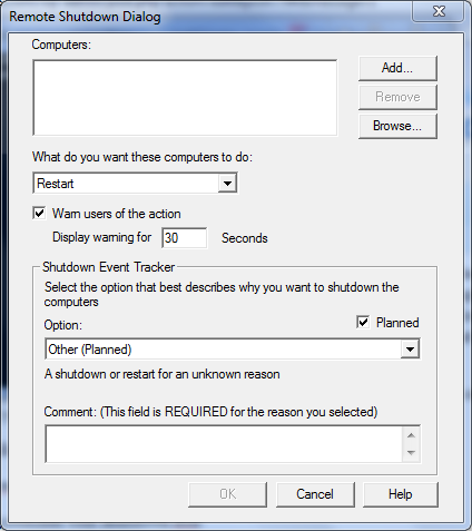 shutdown gui