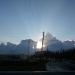 The Sun breaking hrough